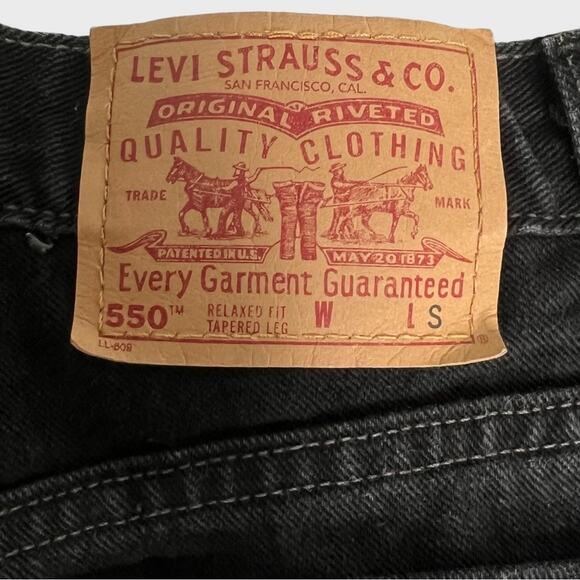 Levi’s VTG 2000 Y2K 550 Relaxed Tapered Denim USA Street Jean Black Womens 10 S - Picture 7 of 15